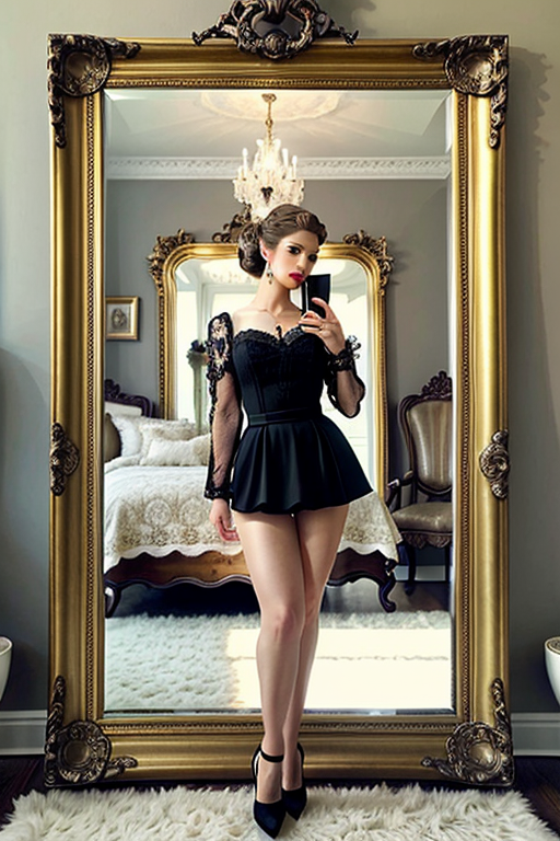 mirror pic girl black blur